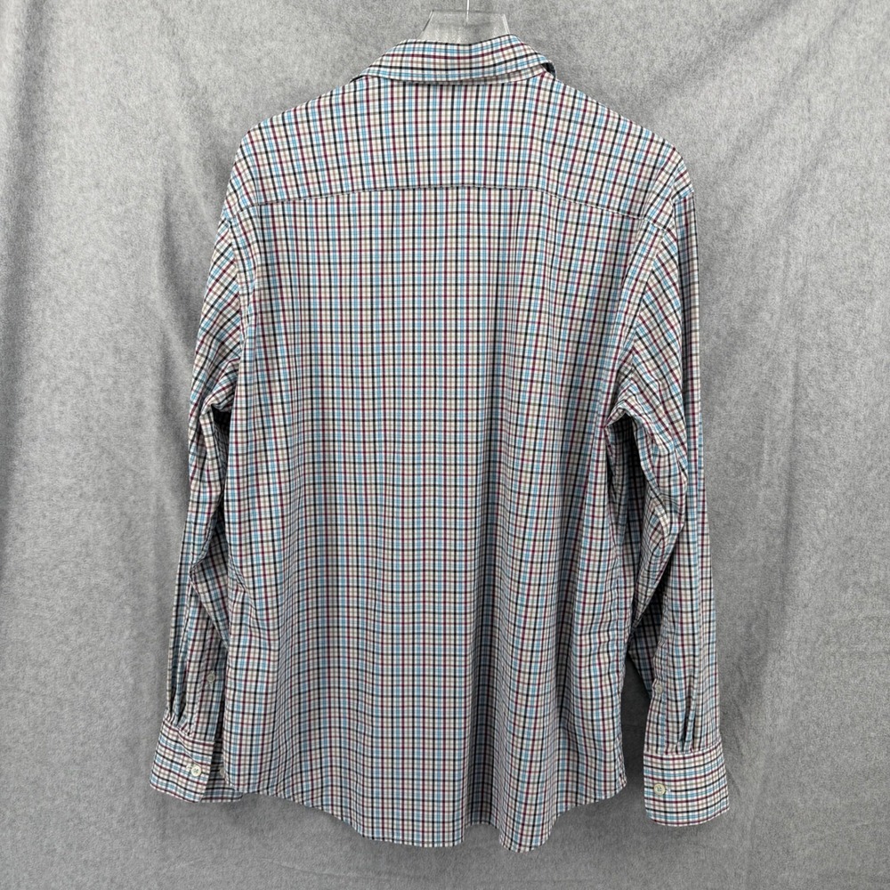 Peter Millar Crown Sport Mens L Blue Purple Check Performance Shirt MF18EW12BL - Picture 11 of 12
